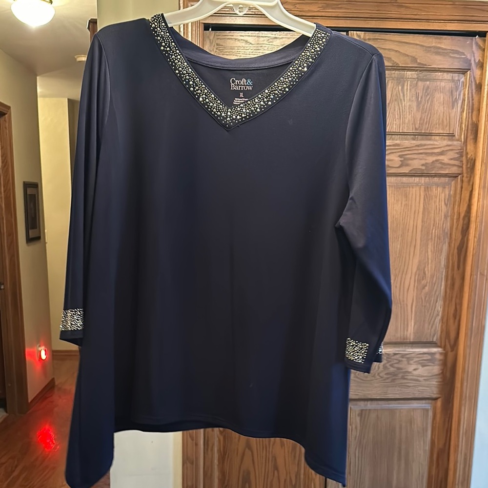 Croft & Barrow Navy Dress Top